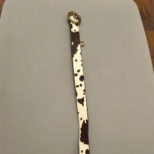 Cow Print Belt with Gold Buckle